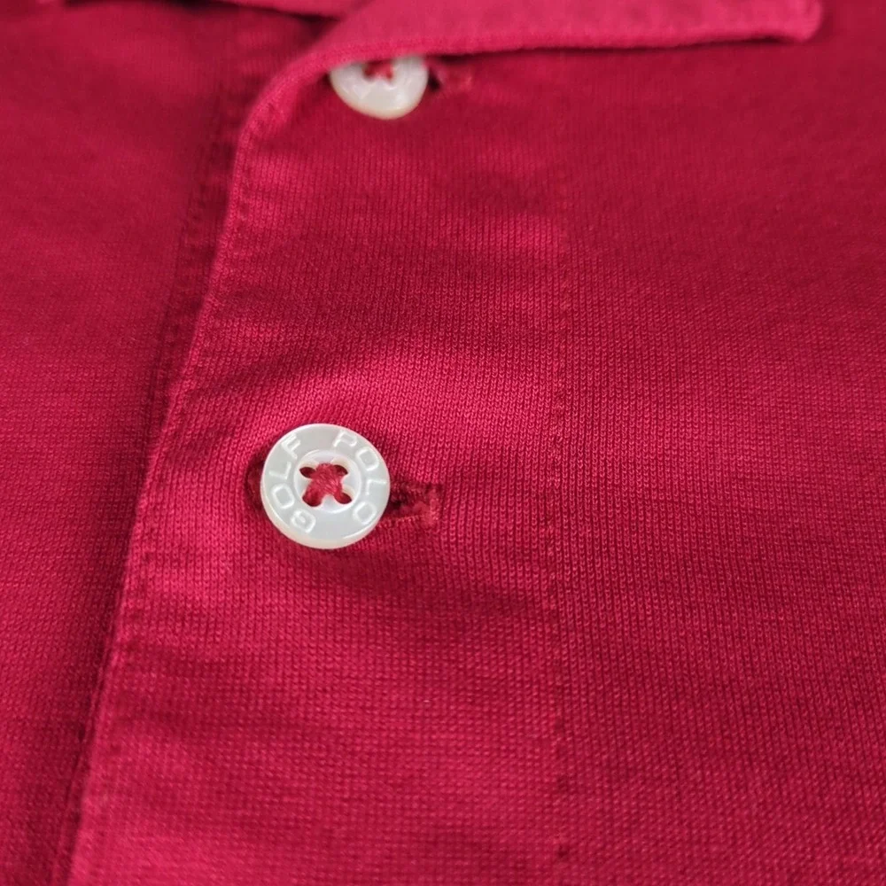 Vintage Polo Golf Ralph Lauren Shirt Mens Medium Red Crest Logo Embroidery